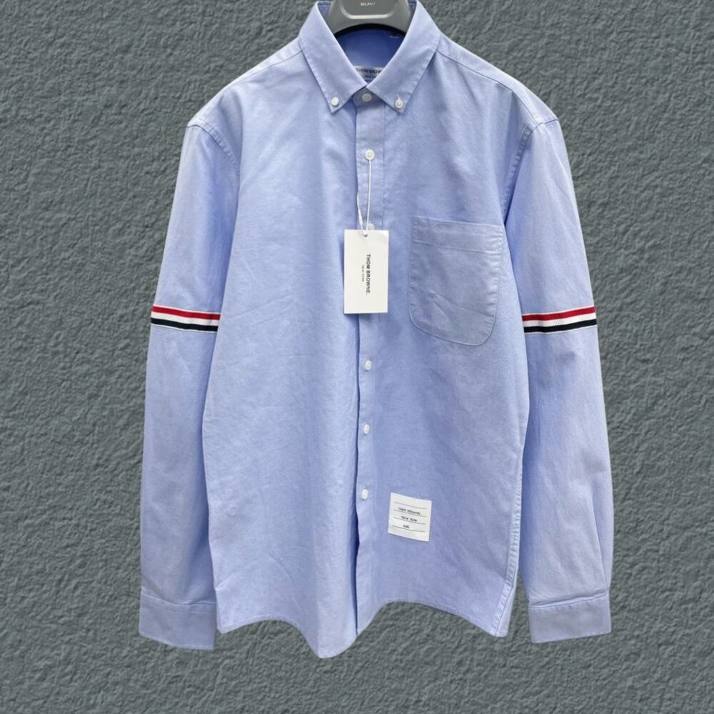 Men's Blue Long Sleeve Shirt Thom Browne